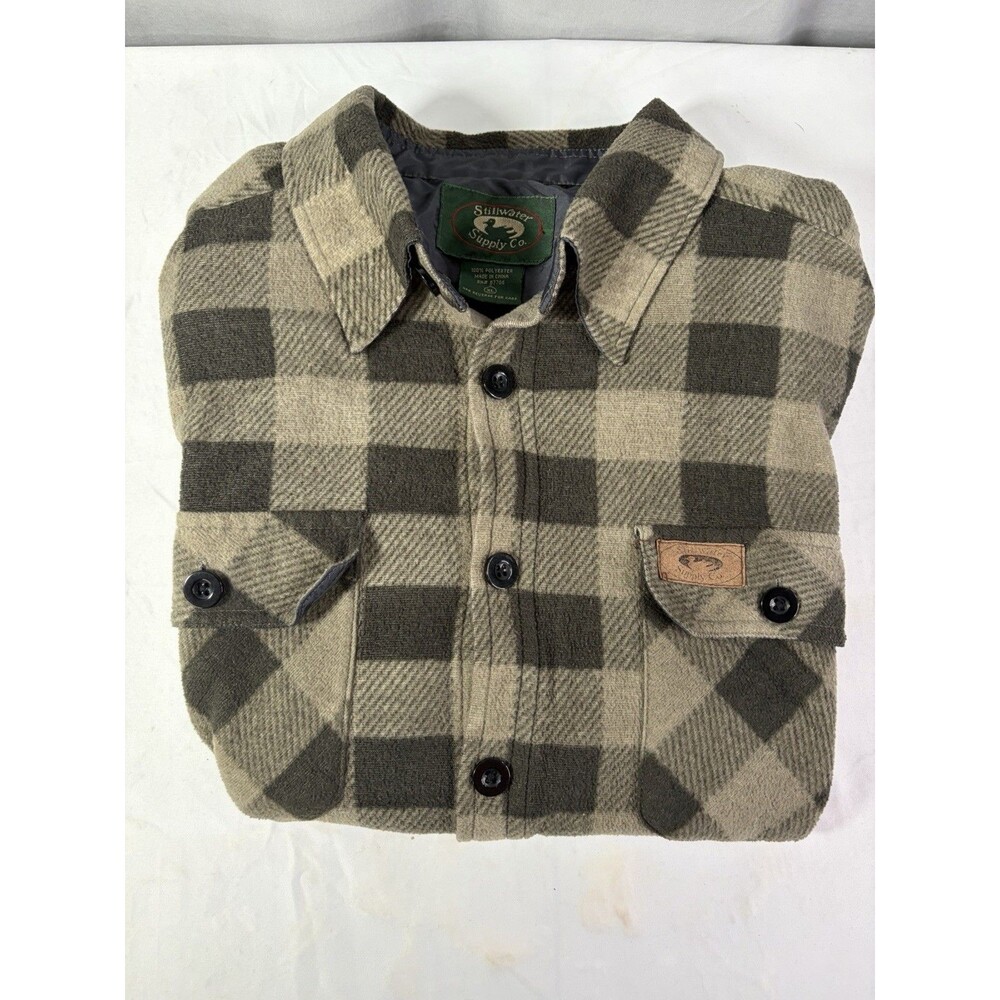 Stillwater Supply Co Men's XL Green Plaid Flannel Long Sleeve Shirt Very Nice